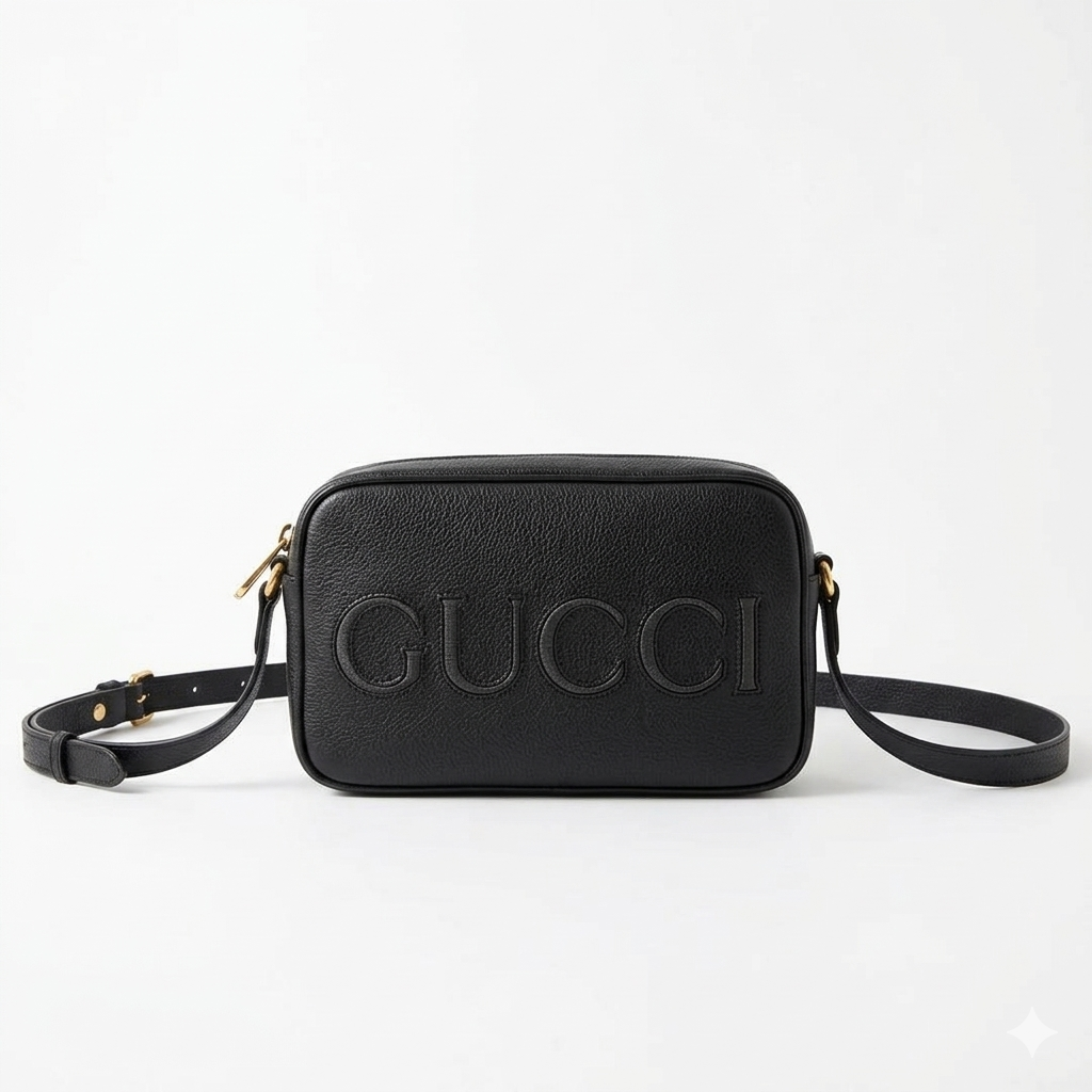 GUCCI UNISEX SHOULDER BAG WITH LOGO BLACK MESSENGER