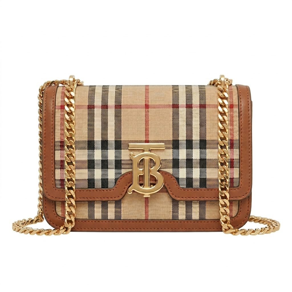 BURBERRY TB MONOGRAM QUILTED SHOULDER BAG
