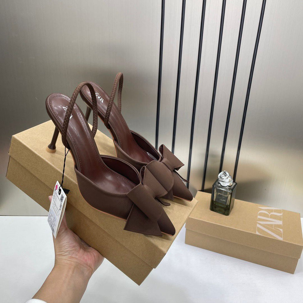 ZARA BROWN BOW HEEL