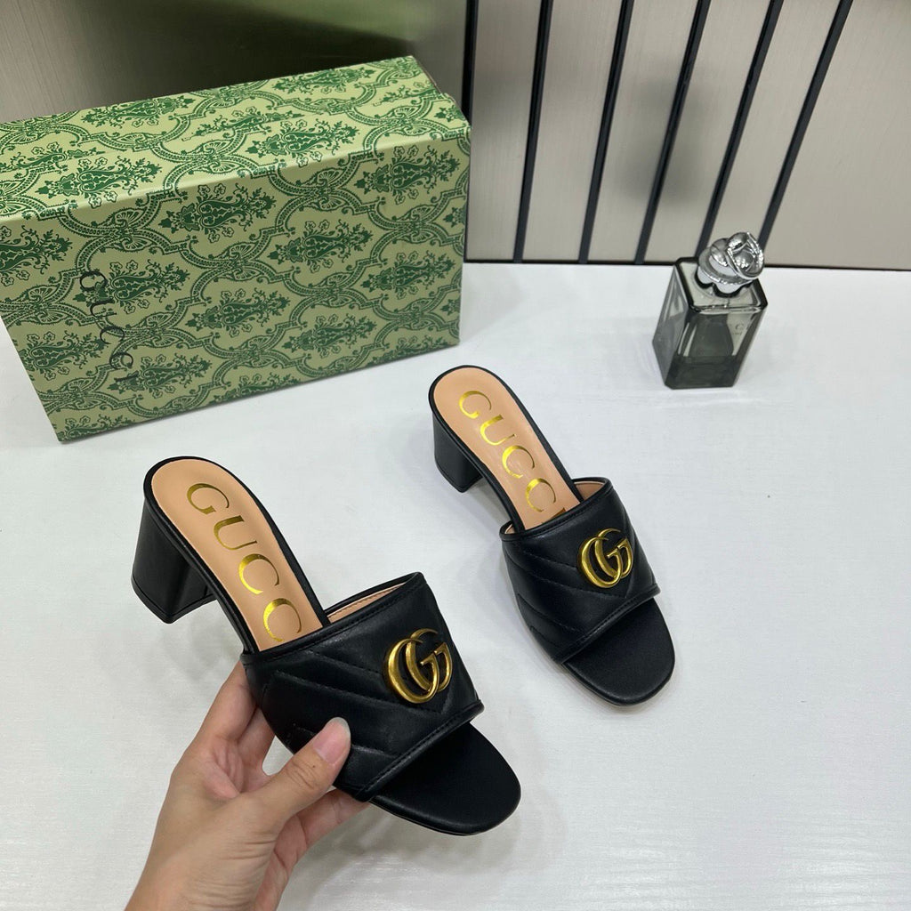 GUCCI GG MARKONT MULES SANDAL HEEL