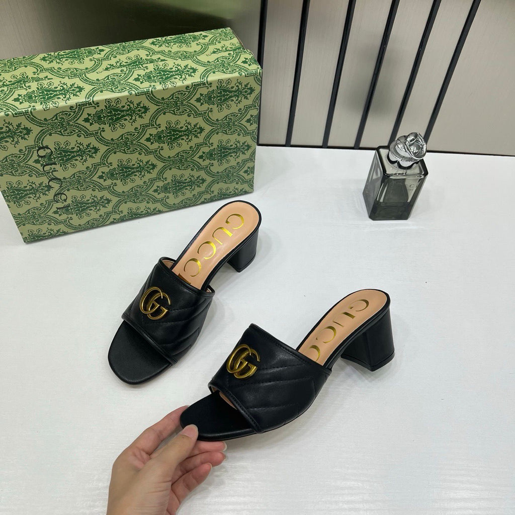 GUCCI GG MARKONT MULES SANDAL HEEL