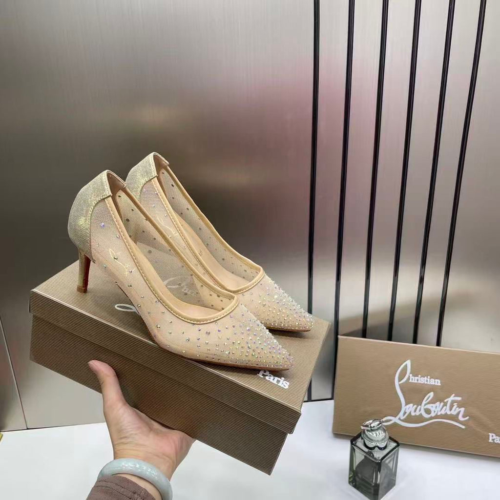 CHRISTIAN LOUBOUTIN FOLLIES STRASS WOMEN PUMP HEELS