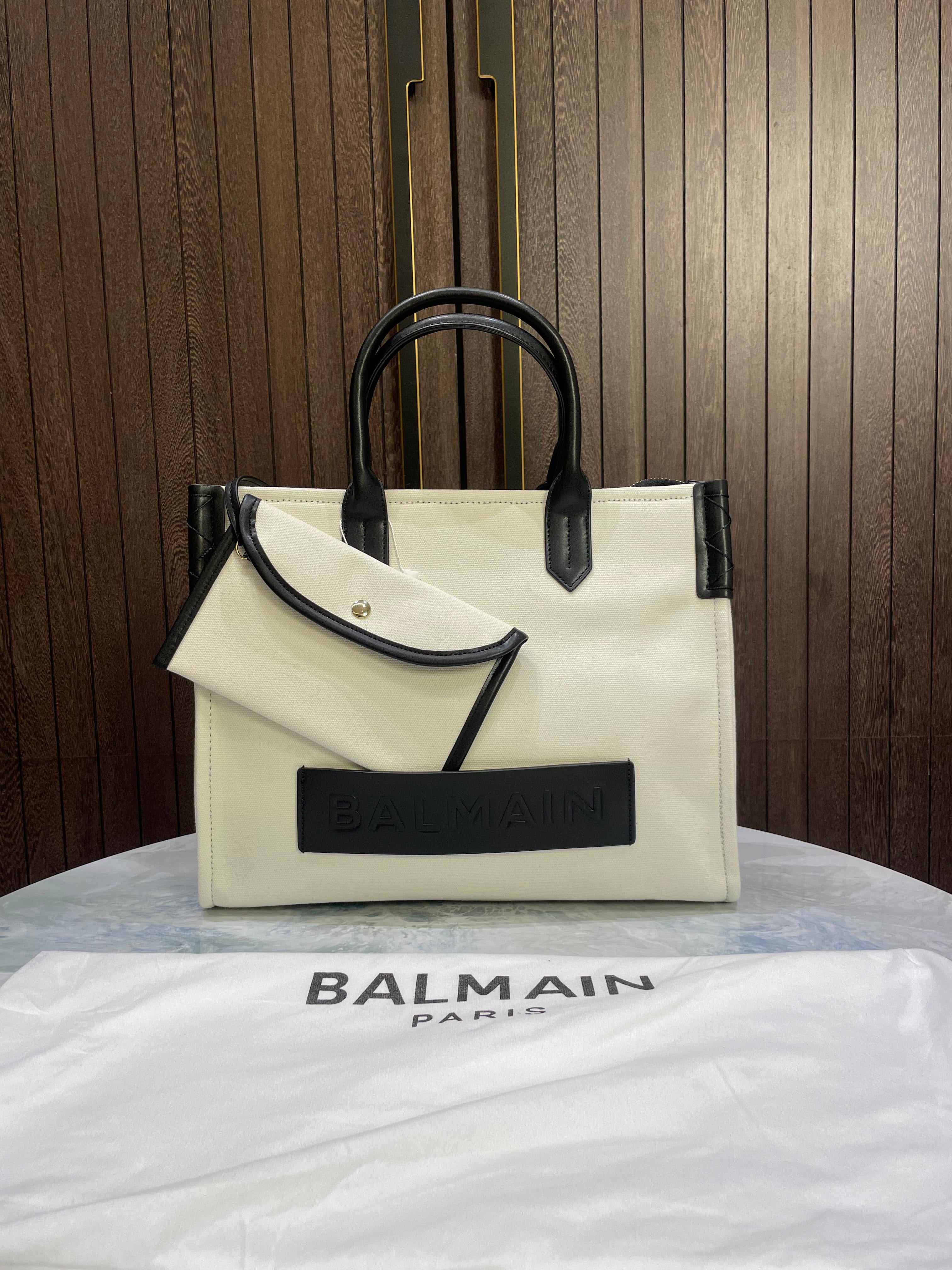 BALMAIN B ARMY EMBOSSED PANEL TOTE
