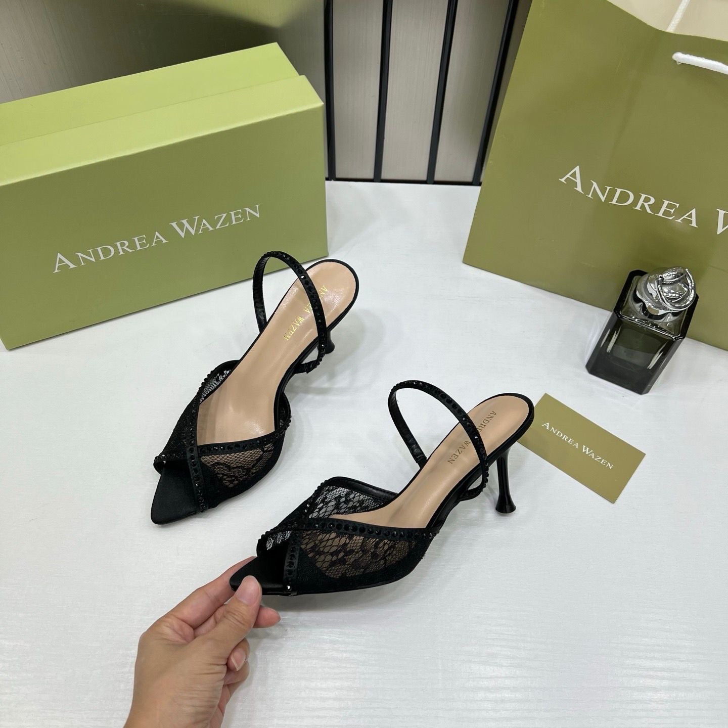 ANDREA WAZEN APRICOT KATY 105 SLINGBACK PUMPS