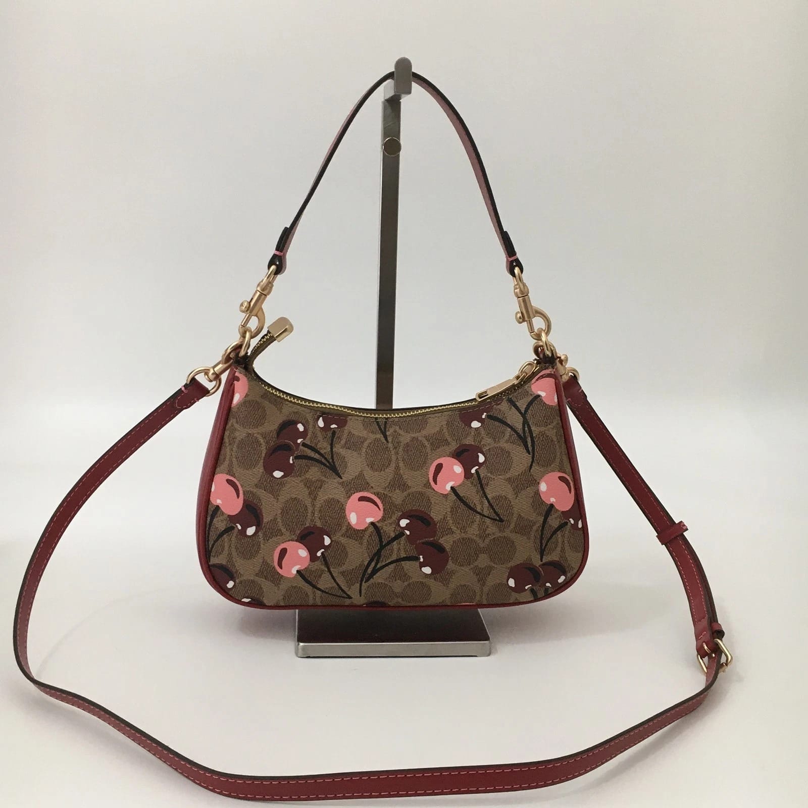 COACH TERI SHOULDER BAG SIGNATURE CHERRY PRINT