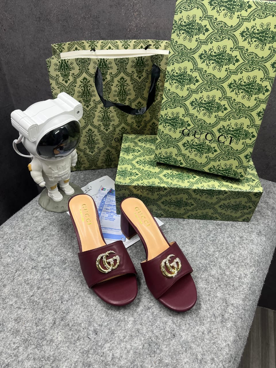 GUCCI GG MARKONT MULES SANDAL HEEL