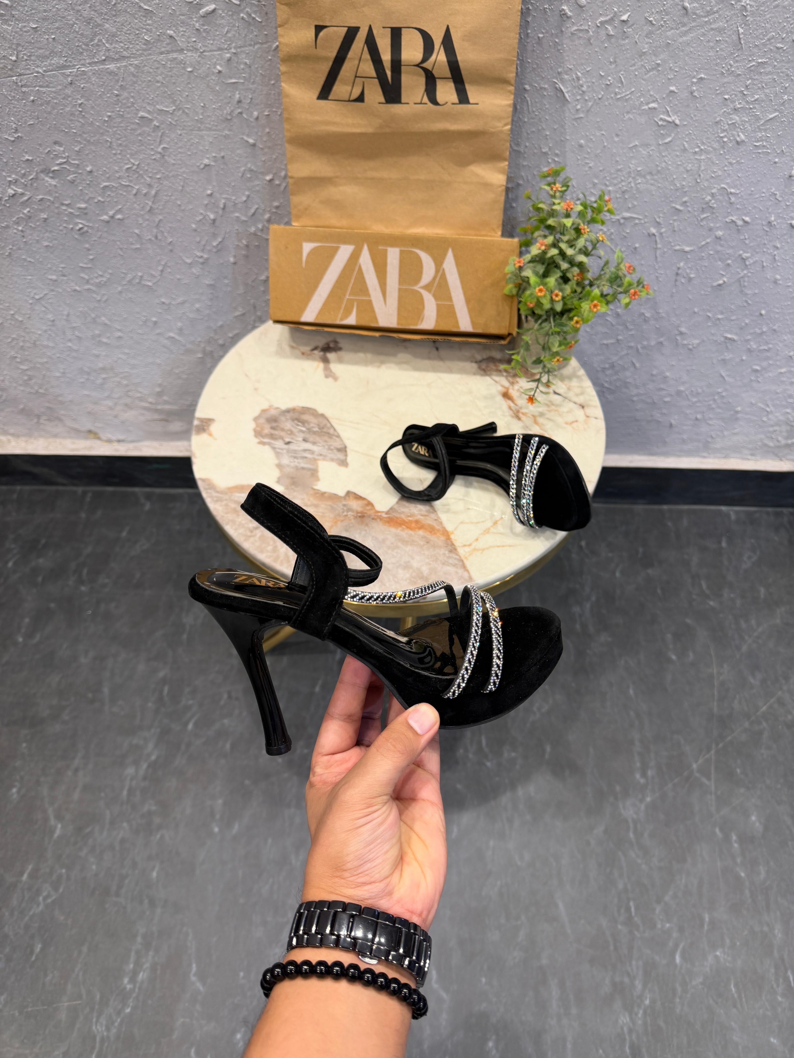 ZARA RHINESTONE EMBELLISHED HIGH HEELS