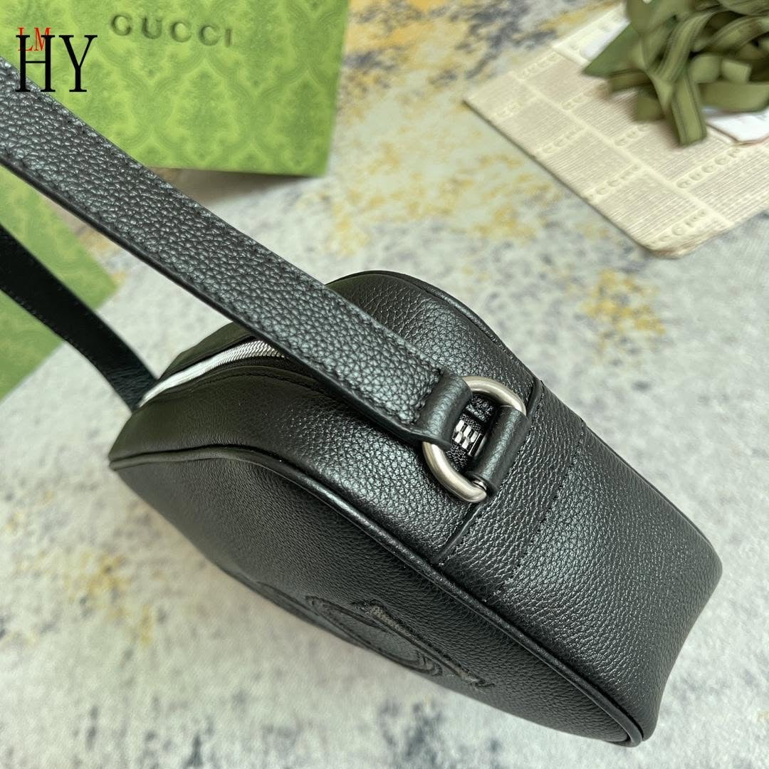 GUCCI UNISEX SHOULDER BAG WITH LOGO BLACK MESSENGER