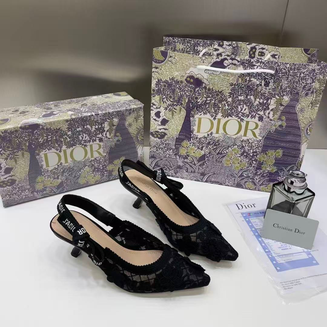 DIOR JADIOR SLINGBACK HEELS PUMPS BLACK