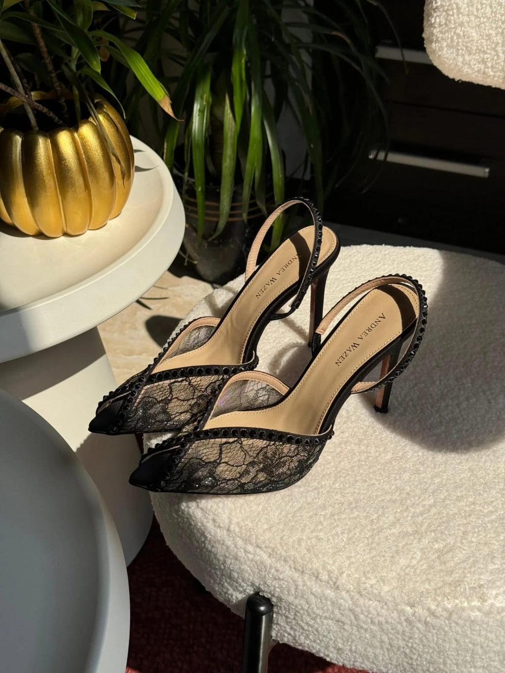ANDREA WAZEN APRICOT KATY 105 SLINGBACK PUMPS