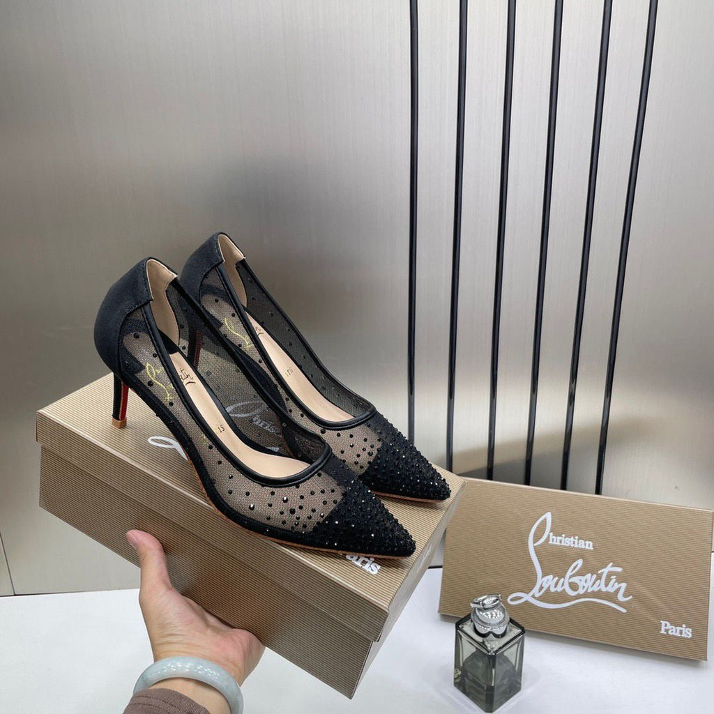 CHRISTIAN LOUBOUTIN FOLLIES STRASS WOMEN PUMP HEELS