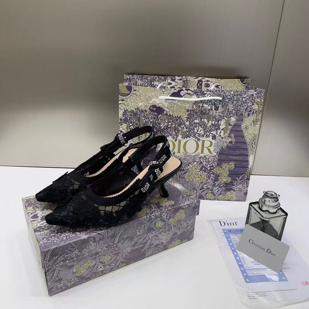 DIOR JADIOR SLINGBACK HEELS PUMPS BLACK