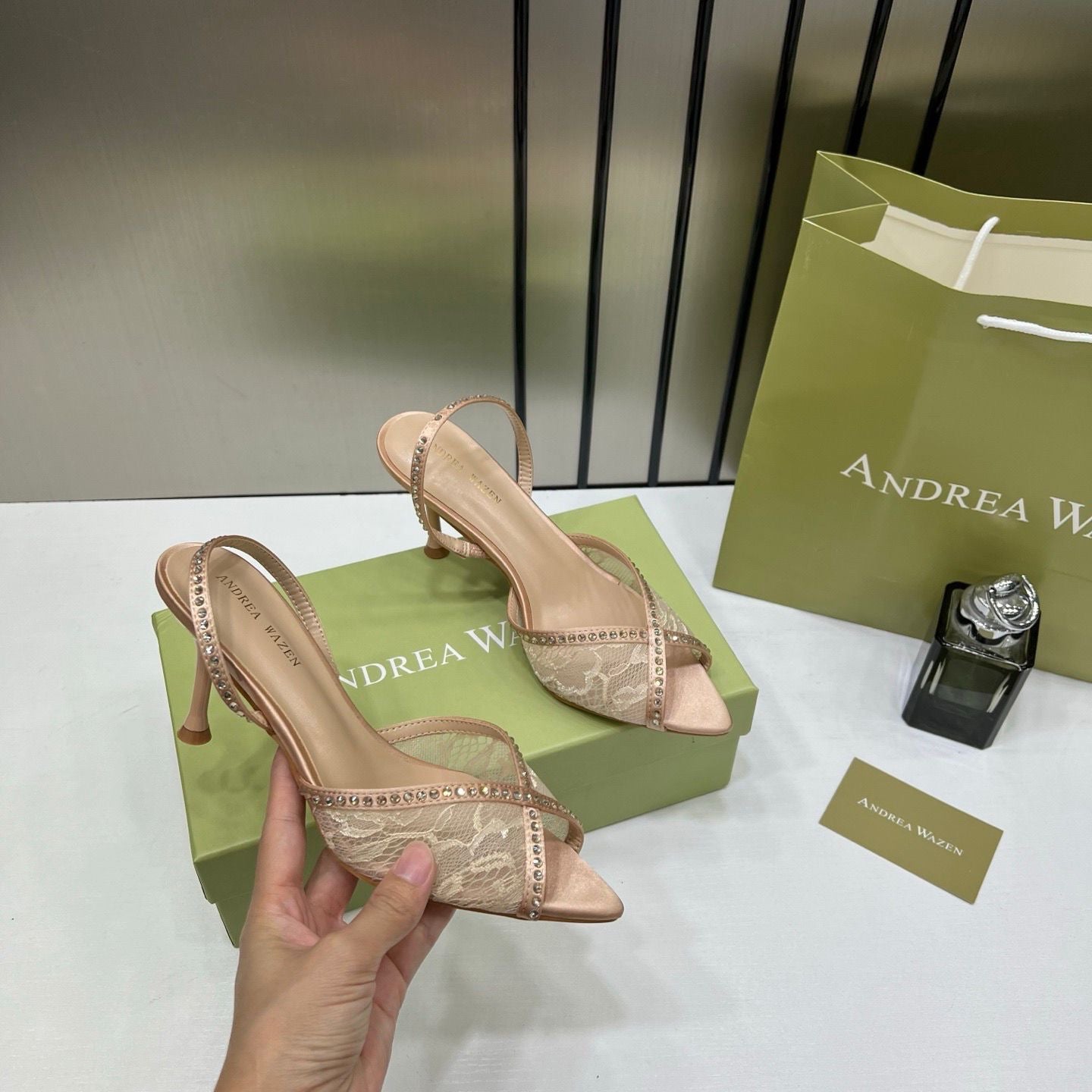 ANDREA WAZEN APRICOT KATY 105 SLINGBACK PUMPS