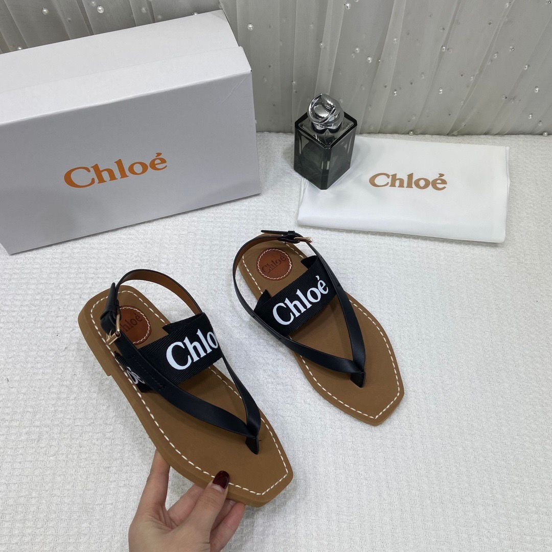 CHLOE WOODY FLAT SANDAL