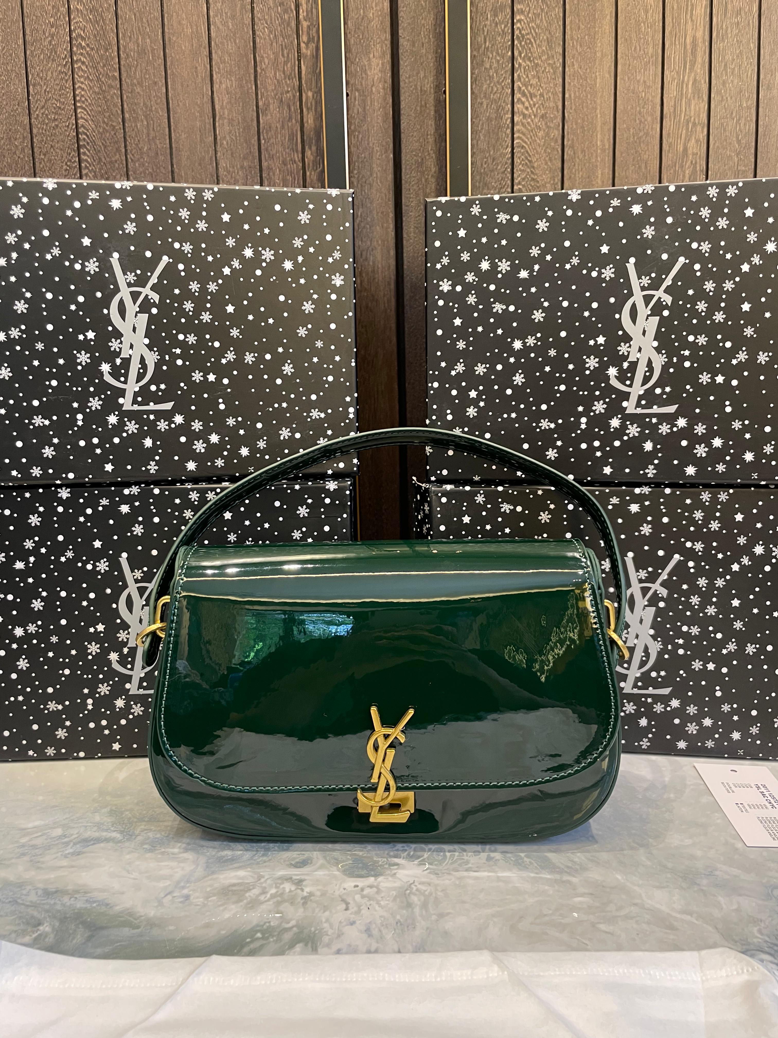 YSL SAINT LAURENT VOLTAIRE TOP HANDLE IN PATENT LEATHER