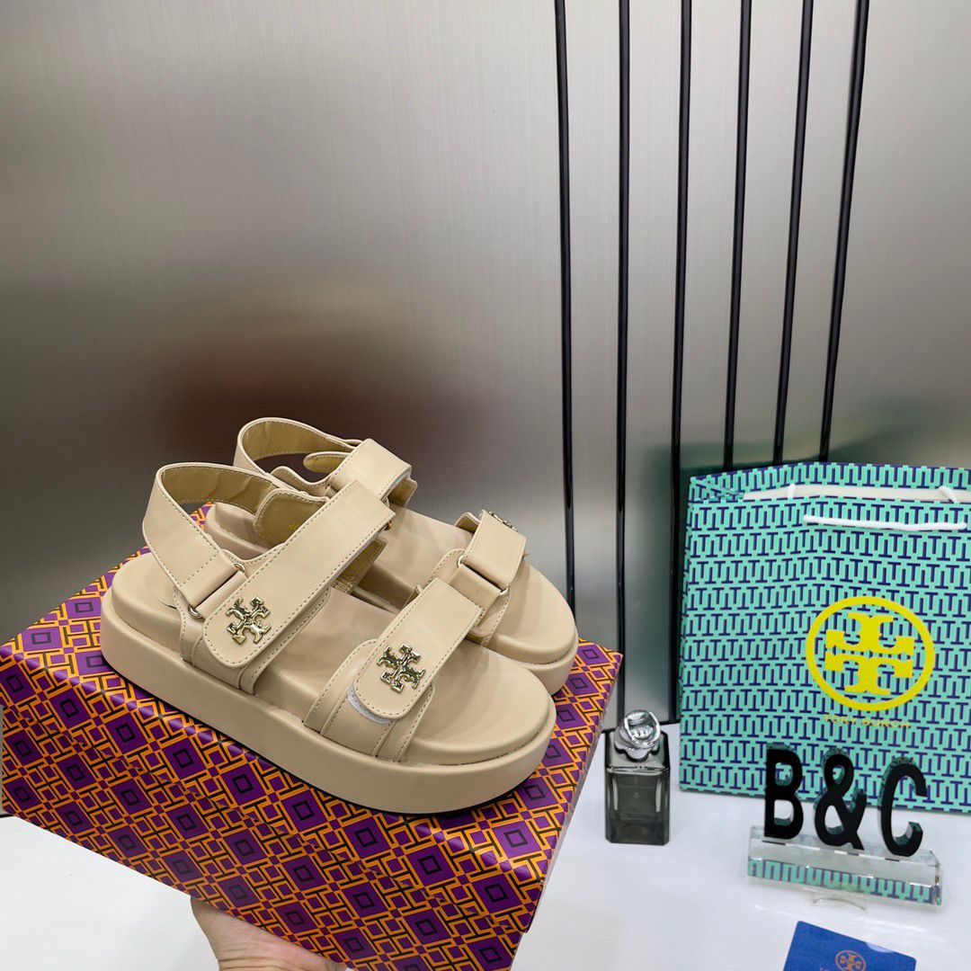 TORY BURCH KIRA LEATHER PLATFORM SANADALS